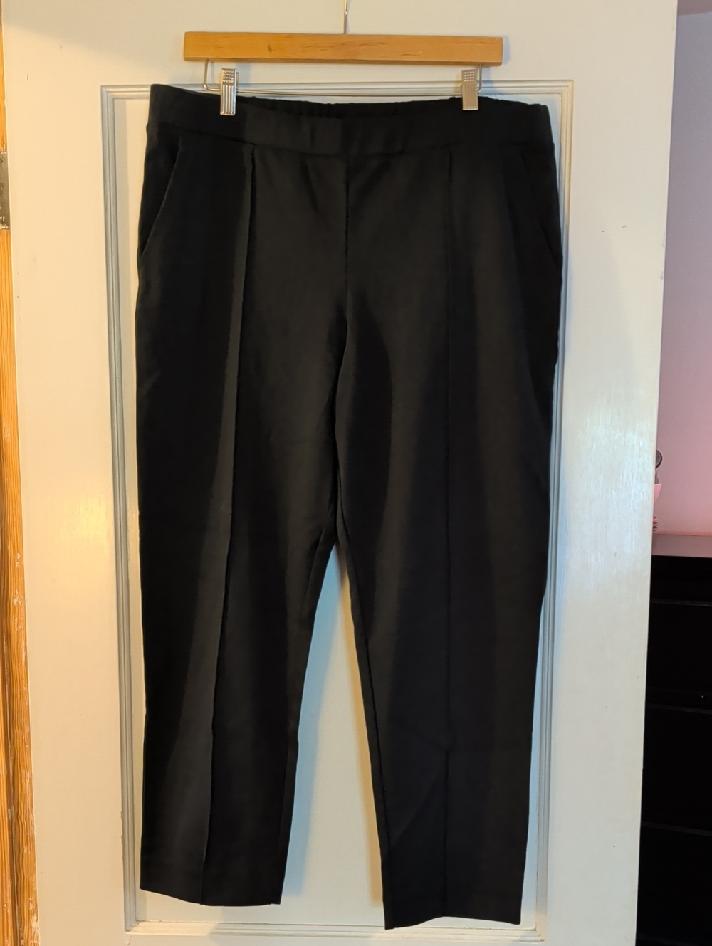 NWT J. Crew Factory Black Elastic Waistband Pants, Sz XL